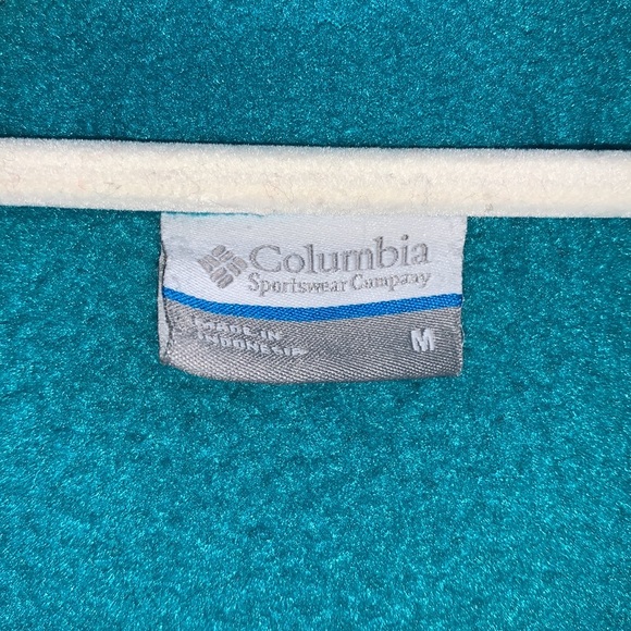 Teal green Columbia fleece sweatshirt jacket - Picture 6 of 7